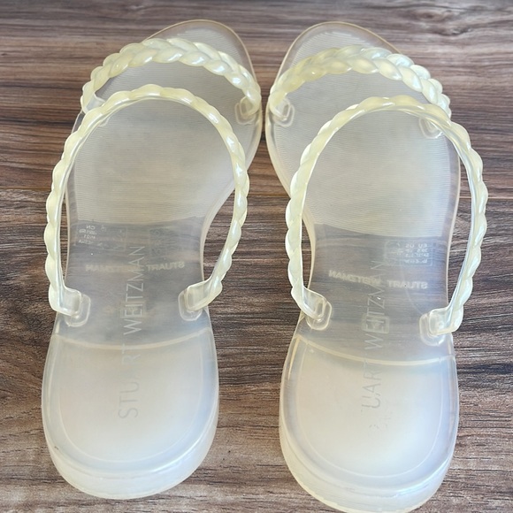Pre-owned Stuart Weitzman Braida Sawyer Jelly Sandal In Clear Size 9B - Picture 3 of 6
